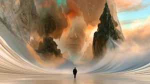 stone face dunes landscape art